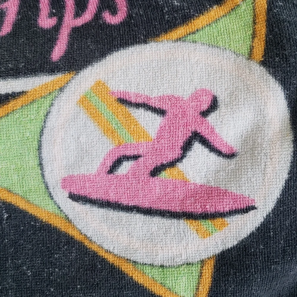 Vintage 1988 Tiger Paw Surfboard Wax Beach Towel